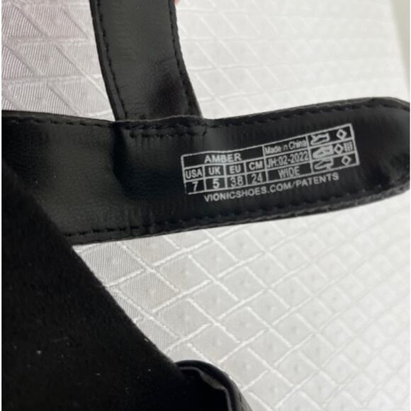 Vionic Amber adjustable sandal black flat strappy orthotic women's size 7 wide - Picture 3 of 6